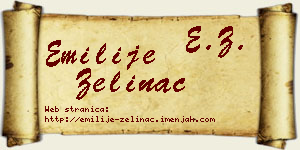 Emilije Zelinac vizit kartica